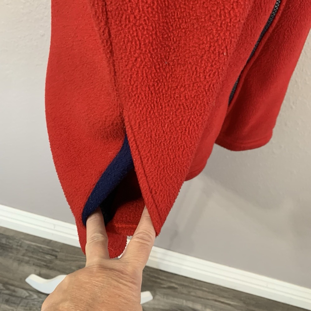 Vintage LL Bean Women's Size 1X Red Polartec Hiking Full Zip Fleece Vest Pockets - Picture 9 of 10